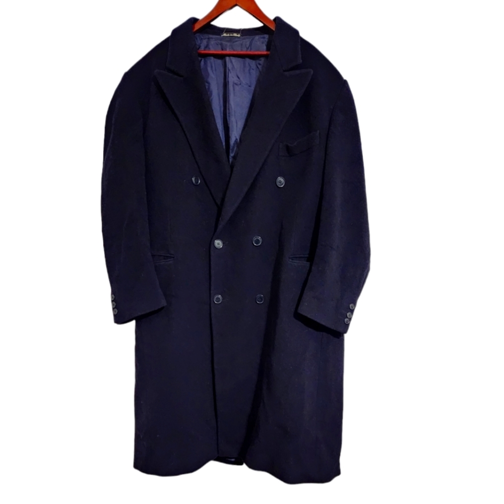 Givenchy Double Breasted Single Vent Long Wool Coat Men's 46R